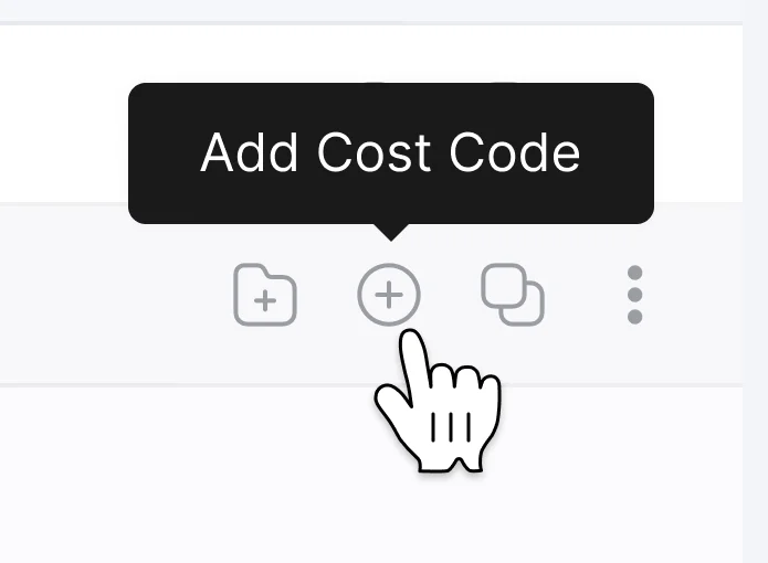 Zoomed detail – Add Cost Code action available directly in the budget row