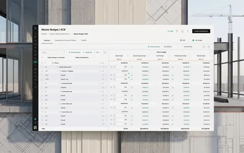 Ingenious.Build case study – the redesigned budget module shown on a construction site